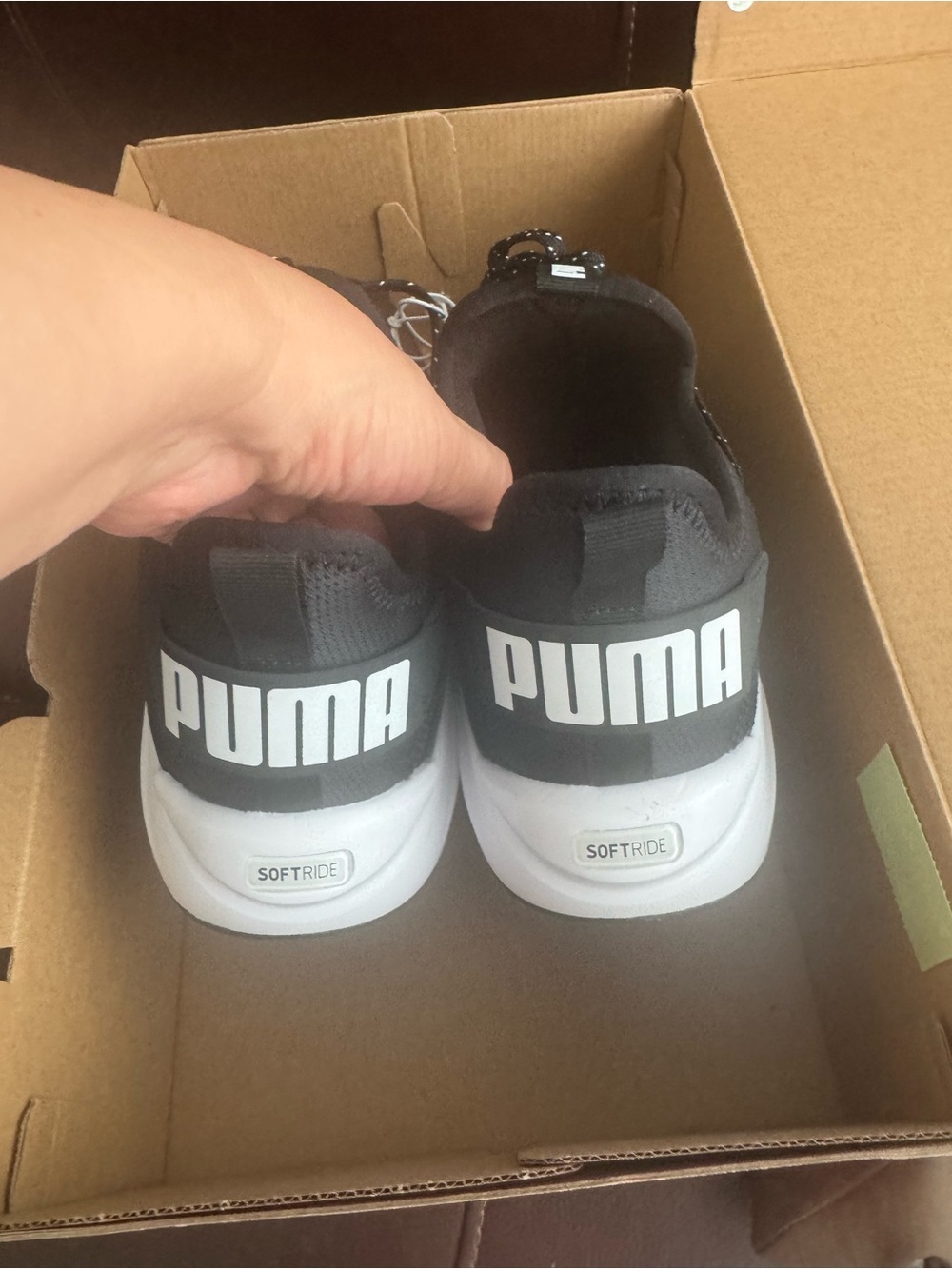 Puma Black and White Slip-On Knit Sneakers size 9 NWT - Picture 3 of 6